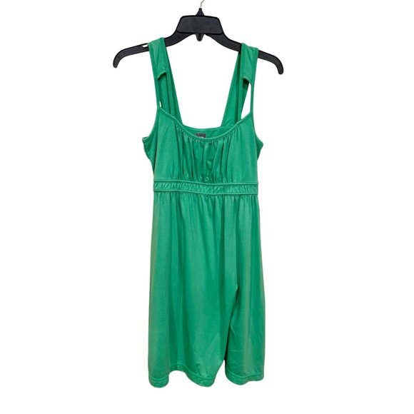 The North Face Sleeveless Mini Tank Dress M Green Cutout Strap Zip Pocket TNF - Picture 1 of 12
